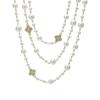 Small floral style long camellia necklace for women, light luxury niche high-end multi-layer stackable sweater chain