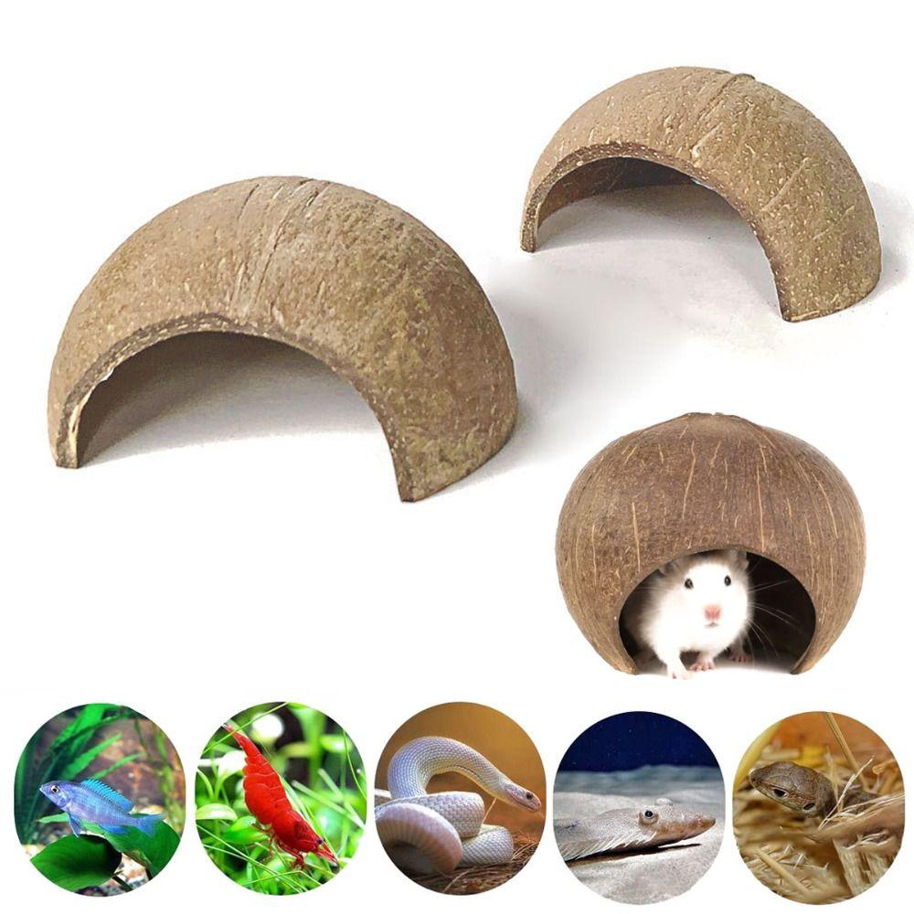 Bite-resistant Hamster Coconut Cage Natural Coconut Shell Hamster House Guinea Pig Hideout Lizards