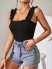 Women's Knitted Camisole Undershirt Tops Solid Color Sexy Inner Take Outside Sleeveless Jumpsuit Basic T-shirts Tank Top