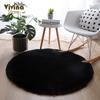Green Round Shaggy Rug Soft Fluffy Long Hair Floor Mat For Living Room Sofa Chair Bathroom Kids Room Decoration