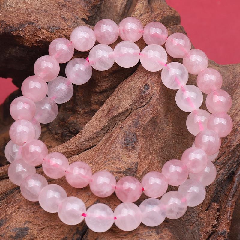 Высококачественный классический браслет из розового кварца – Однорядный дизайн из Мадагаскара