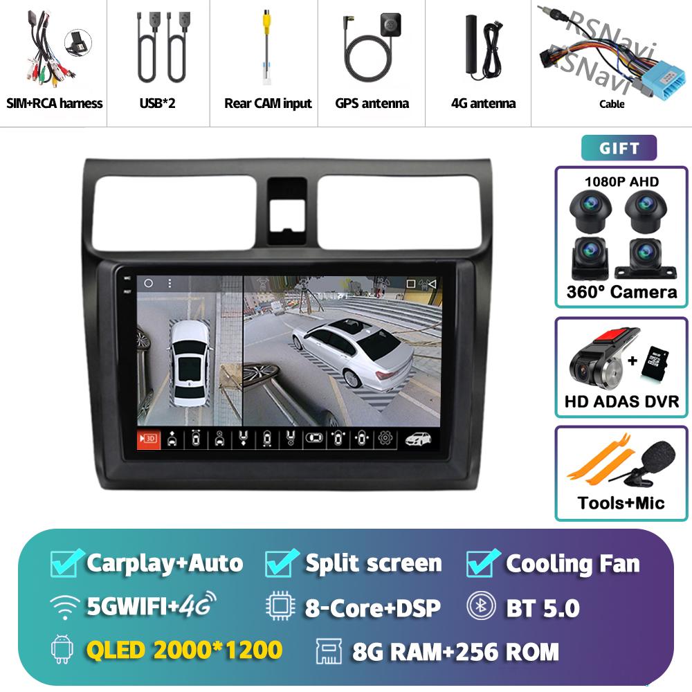 Android 15 Carplay Auto 2K Screen Car Radio Multimedia Player For Suzuki Swift 2003 - 2010 Autoradio GPS Stereo 2din Head Unit