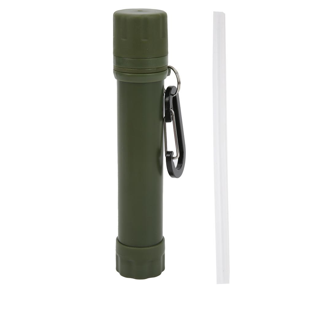 Outdoor Water Filter Straw Water Filtration Purifier Compass Carabiner Camping Equipment