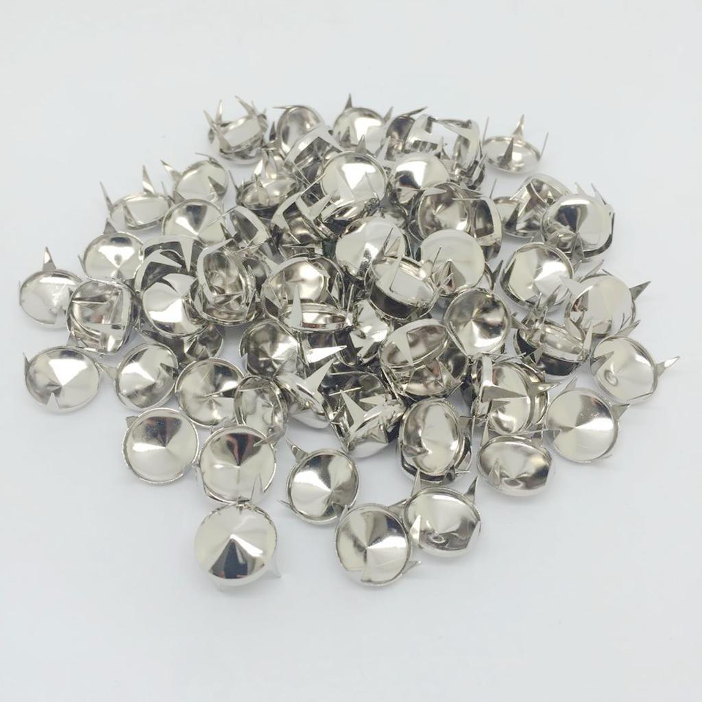 100pcs 12mm Cone Spike Metal Stud Rivet Punk Shoes Bag Clothes Accessories