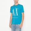 Armani Exchange Мужская футболка с принтом букв SS22, круглый вырез, короткий рукав, топ, светло-голубой 8NZTPA-ZJH4Z-15BB