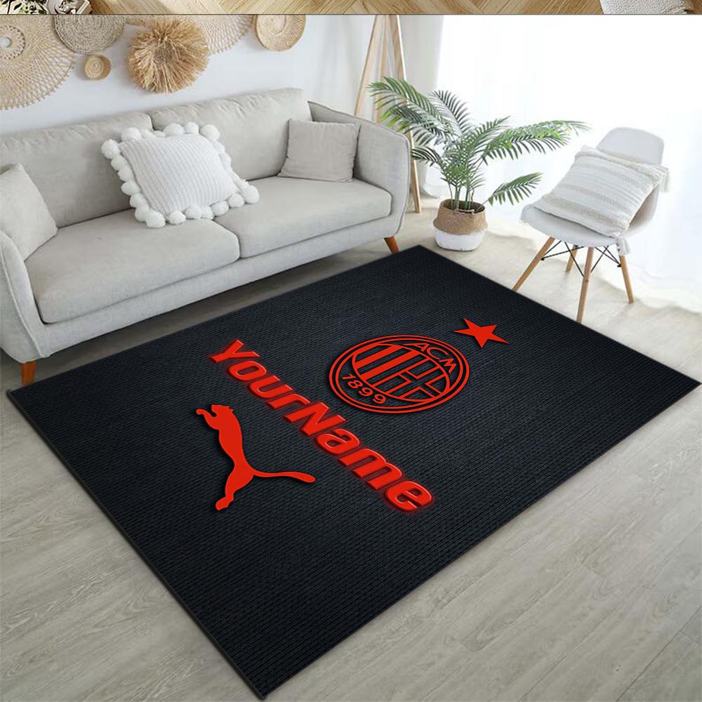 Ac Milan Customized Name Floor Rug Office Rug Perfect for Kitchen Balcony Decorate room Game Room Anti-slip Rug Office home decor Wedding Party Gift