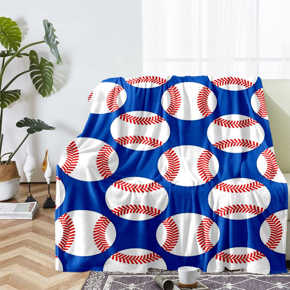 Baseball Theme Printed Blanket - Perfect for Couch, Bed, Travel & Outdoor Use | Machine Washable, Cozy & Durable.