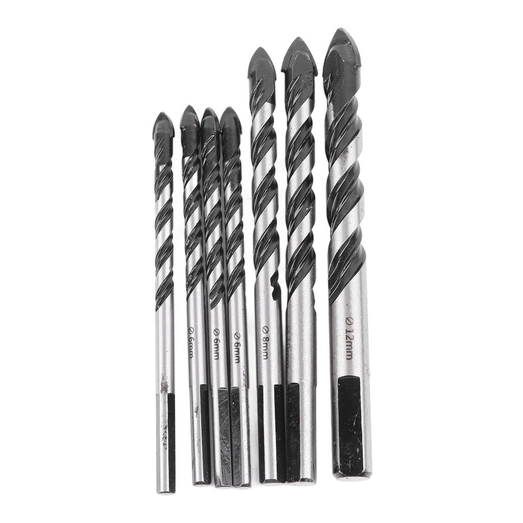7PCS Twist Drill Bit Set Multifunctional Black Carbide Triangular Twist Drill Bit