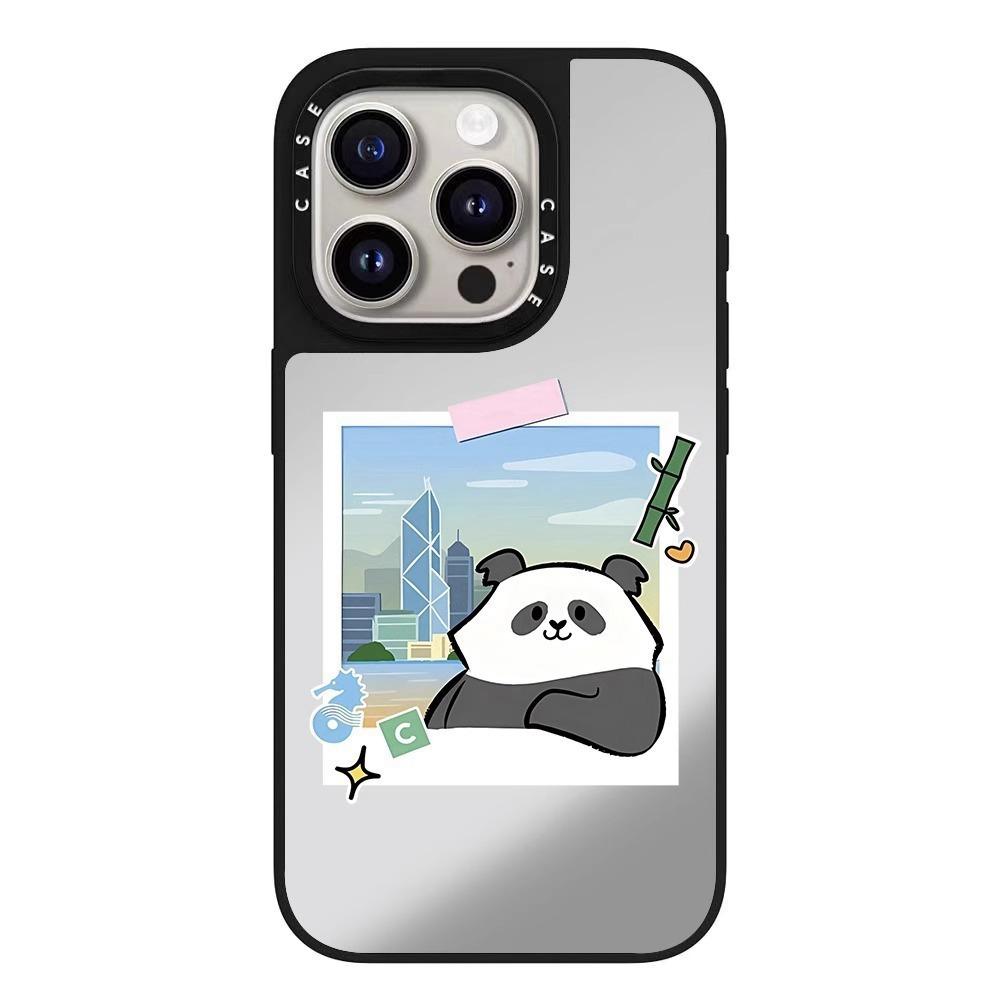 Giant Panda Mirror for 16ProMax Phone Case for IPhone14/15Pro Trendy Brand 13Pro Anti-fall 12