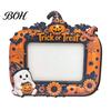 Halloween Photo Frame Frame, Wooden Desktop Picture Holder for Spooky Party Decoration Decorative Mantle Piece And Festive Home Decor, Vintage