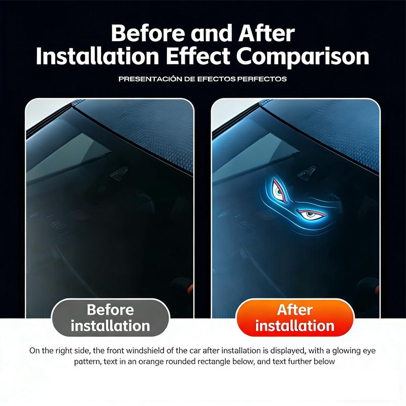 Solar Car Triangle Window Devil's eye Lamp Suction Cup LED Ambient Light USB Rechargeable Wiring Free Atmosphere Neon Light
