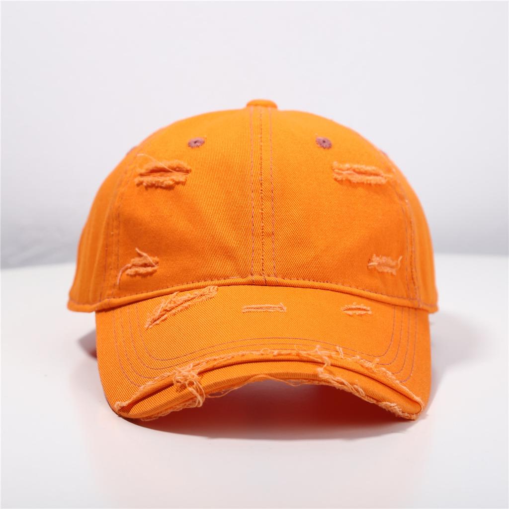 Baseball Cap Women's New Spring and Summer Versatile Soft Top Hip Hop Baseball Cap Outdoor Student Retro Personality Ripped Sun Hat