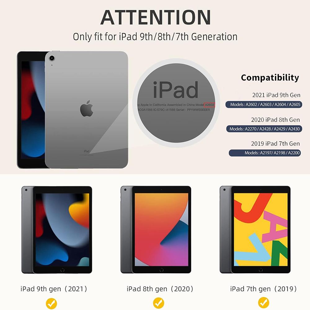 Чехол для iPad 9-го поколения 2021 г. / Чехол для iPad 8-го поколения 2020 г. 10,2 дюйма, iPad 7-го поколения 2019 г., Магнитная обложка-книжка Smart Cover