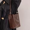 Cowhide Bucket Bag for Women New Genuine Leather Women's Bag Fashionable Retro Crossbody Bag Commuting Shoulder Bag
