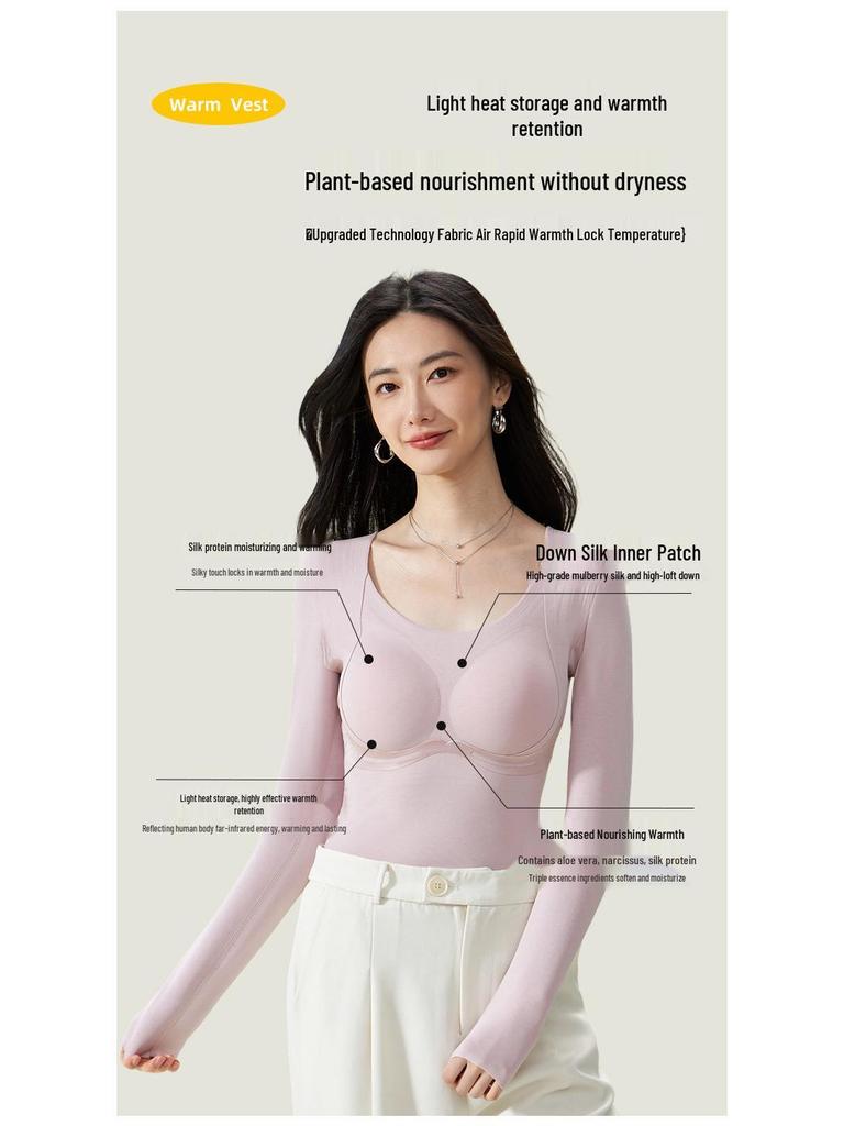 Лиоцелл Шелк Теплогенерирующий Универсальный Базовый Слой с Длинным Рукавом 8891