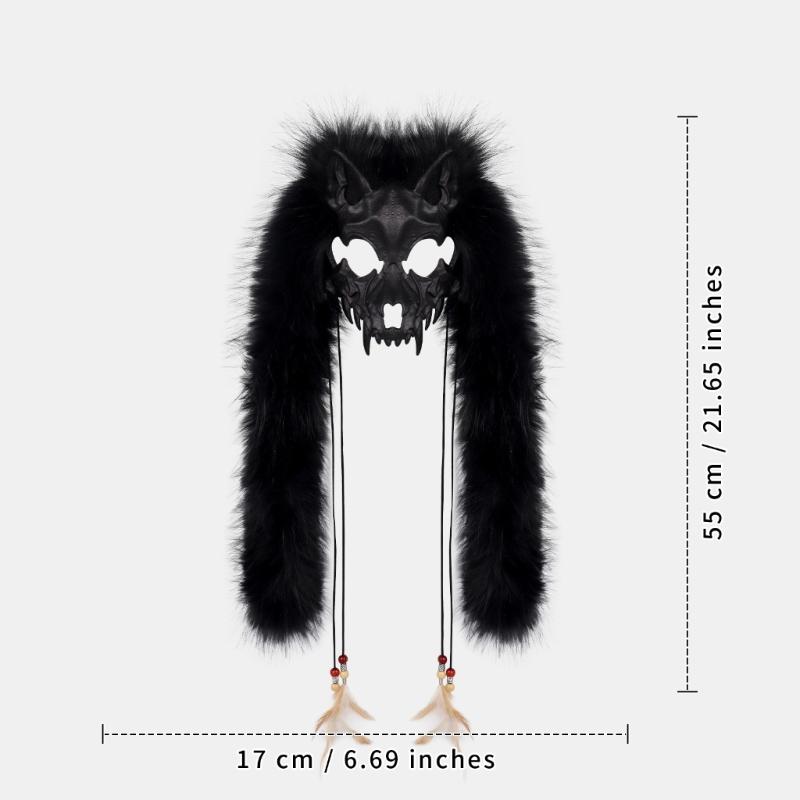 Искусственный мех Викинги Лисы Маска Оборотни Костюм Аксессуар для Косплея Пушистая Маска Животного для Хэллоуина Карнавала Тематической Вечеринки