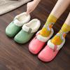 Fashion Comwarm Winter Women's Fuzzy Clogs Slippers Garden Shoes Soft Sole Waterproof EVA Plush Slippers Men Fur Clogs Couple House Shoe