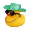 Cowboy Hat Yellow Duck with Sunglasses Cute Bath Toys for Kids Floating Pool Decor BPA-Free Car Dashboard Decoration