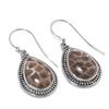 Natural Fossil Coral Gemstone 925 Solid Sterling Silver Gift Earring 1.50" M8m29