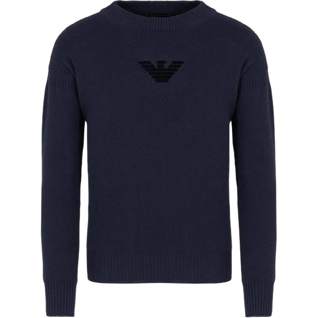 EMPORIO ARMANI Logo Flocked Crewneck Knitted Jumper EM00051-5AF12177-UB109