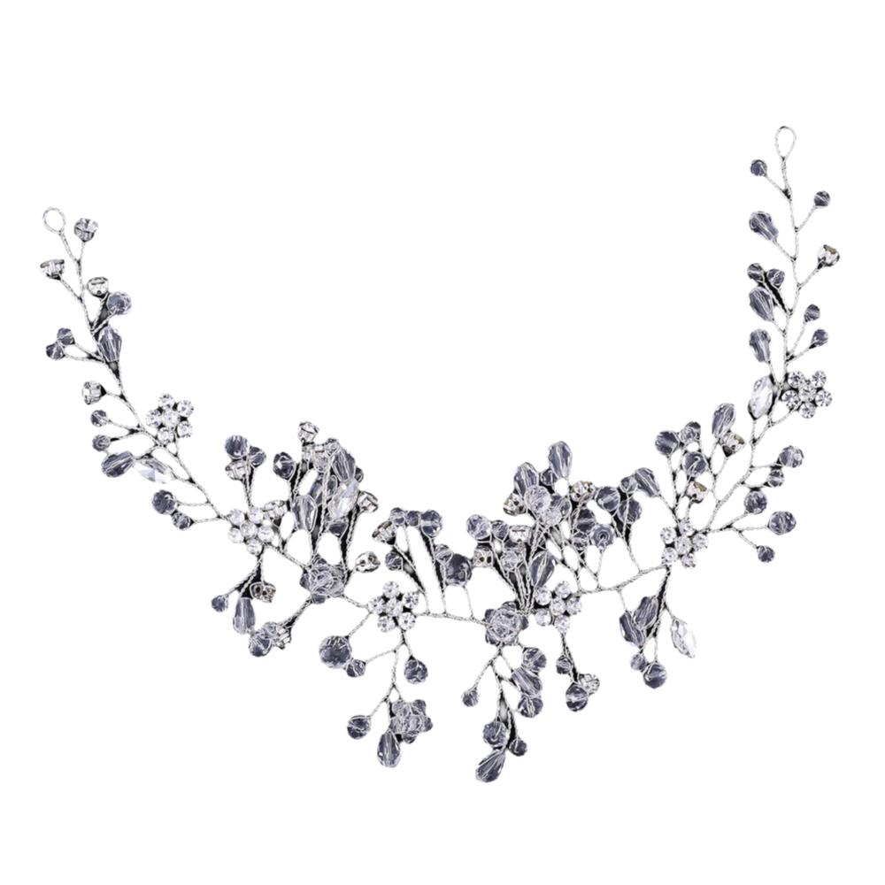 Handmade Pearl Crystal Hairband Silver Color Pearl Rhinestone Wedding Hair Accessories  Women