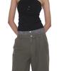 PARTIMENTO WOMEN Two-In-One Double Layered Bermuda Pants_Khaki