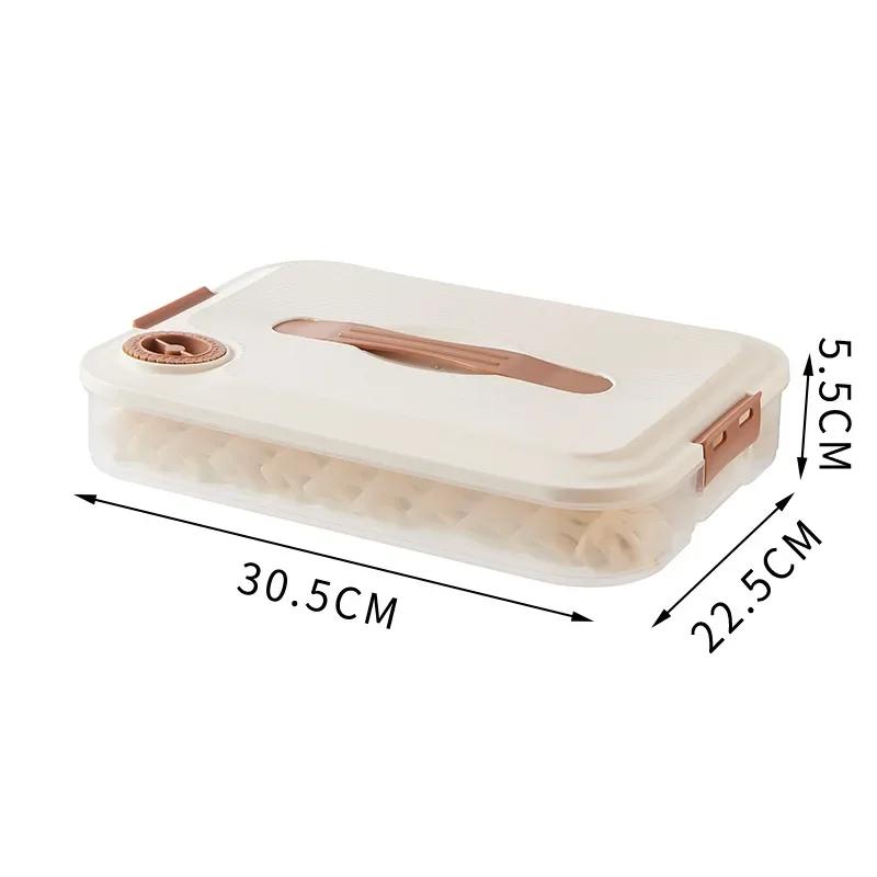 1/2/3/4 Layers Food Storage Box Refrigerator Frozen Food Box with Event Recording Knob Dumpling Frozen Box Kitchen Gadgets