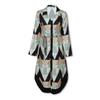 Summer Women's Temperament Printed Tie Blouse Mid-Length Dress