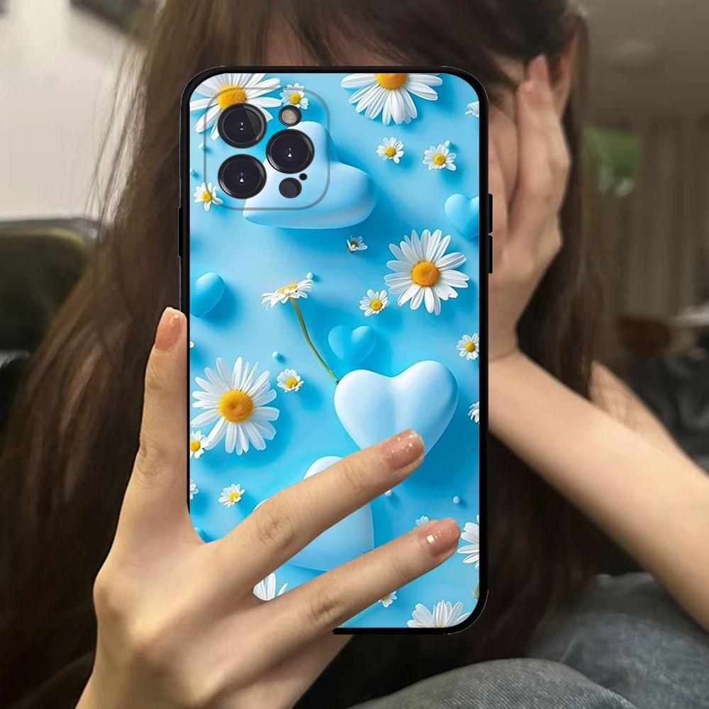 Чехол для телефона с цветами ромашки для iPhone 16 15 14 11 12 13 Mini Pro XS Max Чехол 6 7 8 Plus X Funda Shell