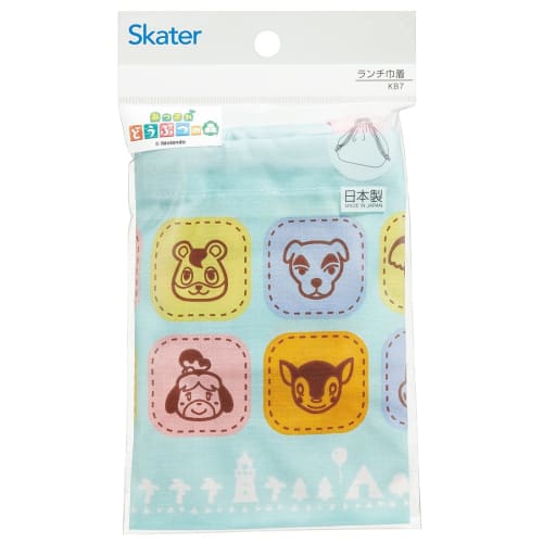 Skater Kids' Lunch Drawstring Bag, Animal Crossing: New Horizons, Made in Japan, KB7-A