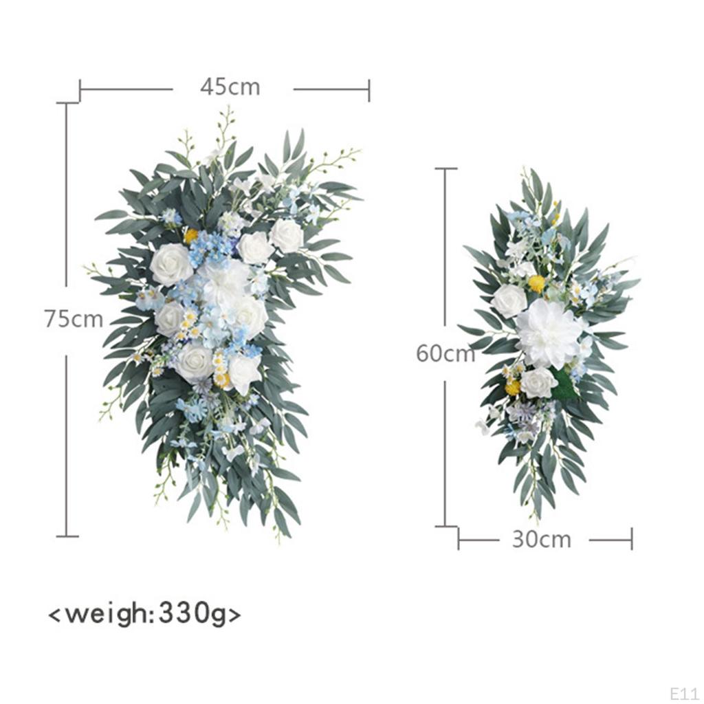 2 шт., свадебная арка, цветы, искусственные цветочные сувениры, деревенский ручной работы, зеленые листья, приветственный знак