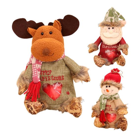 3 шт. Рождественские подарочные пакеты Снеговик Санта Лось Узоры Декоративные пакеты для конфет Многоразовые праздничные подарочные мешочки