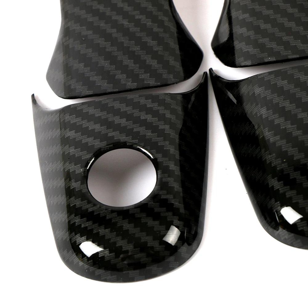 For Ford Edge Mustang For Mercury Milan For Lincoln MKZ Zephyr Carbon Fiber Printed Exterior Side Door Handle Cover Trim Frame