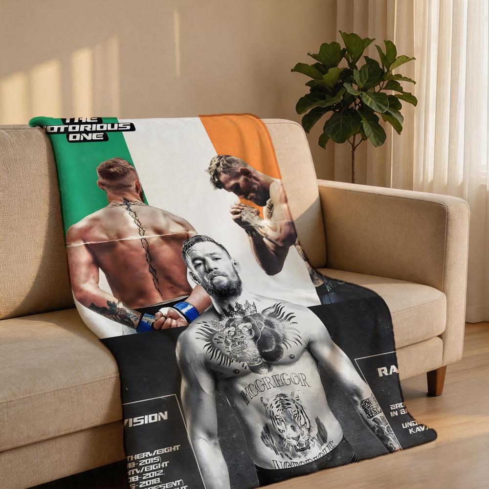 Спортивный плед C-Conor McGregor, короткий плюшевый плед, мягкий, приятный для кожи, для различных помещений, домашнего офиса