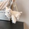 bag cartoon cute west highland puppy plush doll bag fluffy women's bag doll bag shoulder messenger bag gift