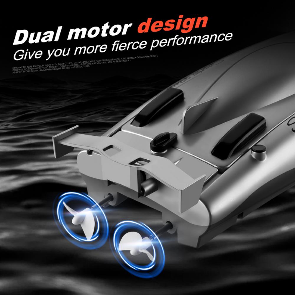 2024 Новый 2.4G Радиоуправляемый катер 30 км/ч гоночный катер высокоскоростной катер 20 минут батарея 2 канала двойной мотор водонепроницаемый пульт дистанционного управления корабль игрушка мальчик