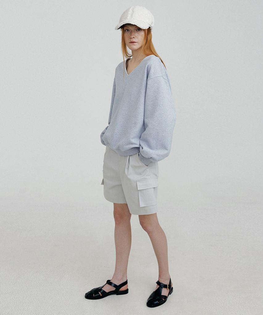 MOLLIOLLI Sage V-Neck Sweatshirt [Gray]