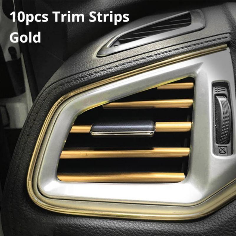 10 шт., вентиляционная решетка, переключатель, обод, наклейка, U-образный стиль, декоративная полоса для кондиционера, интерьер, экстерьер, сделай сам, стайлинг автомобиля
