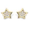 [L1811] - Gold Plated Earrings 'Stars' White Gold - 9 Mm