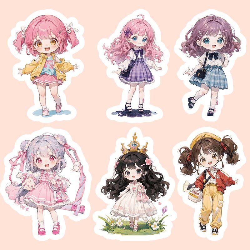 103 шт. симпатичных наклеек с изображением лоли/девочек для самостоятельного украшения блокнотов, ежедневников, бутылок с водой и поделок на тему аниме