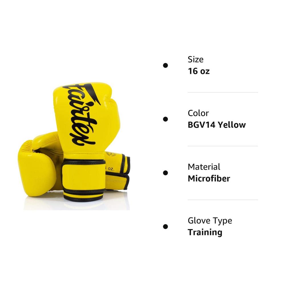 Боксерские перчатки Fairtex BGV14 - (Желтый/12 унций)