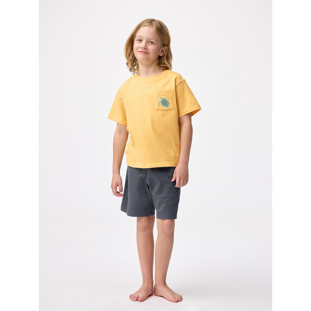 GU by Uniqlo Детский хлопковый домашний комплект  Короткий рукав   Шорты   Черепаха