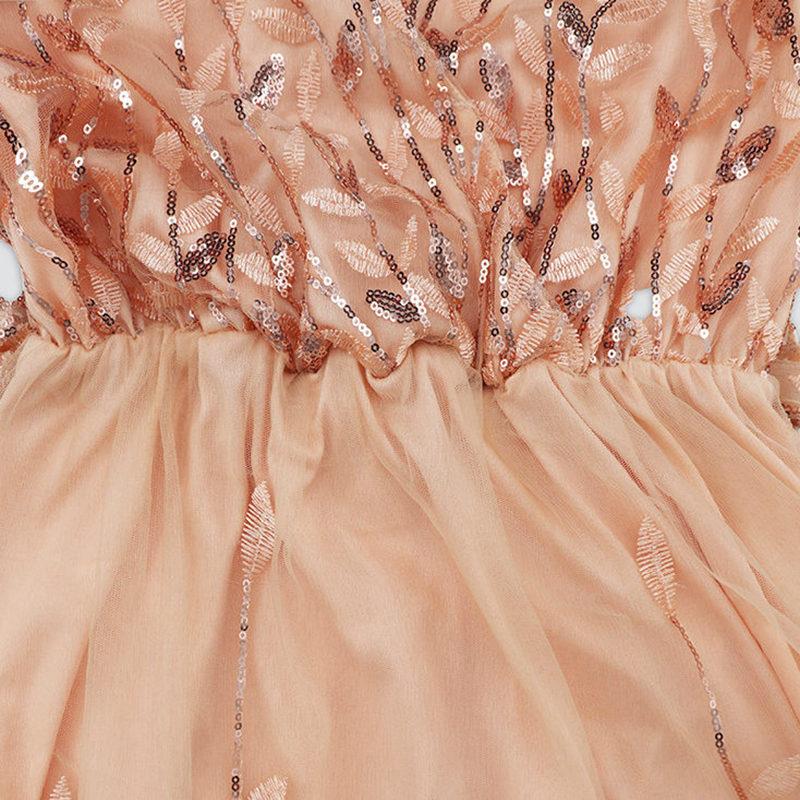 Женское большое вышитое яркое ширмовое облегающее кружевное платье средней длины с V-образным вырезом