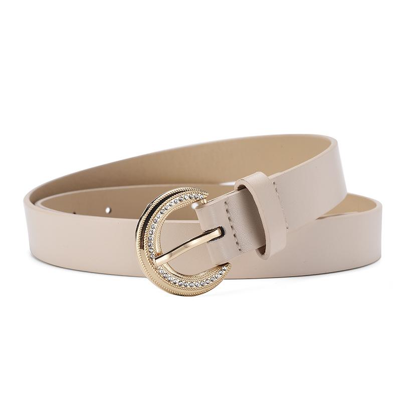 Женский элегантный простой декоративный ремень с пряжкой из сплава, инкрустированной стразами, высококачественный женский ремень Tide