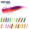 FISH KING Larva Soft Lures 50mm 76mm 89mm Artificial Lure Fishing Worm Silicone Bass Pike Swimbait Jigging Carp Plastic Baits