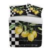 Vintage Farm Fruit Lemon Plaid Black Duvet Cover With Pillow Case Custom 3pcs Bedding Set Quilt Cover Double Bed Home Textile