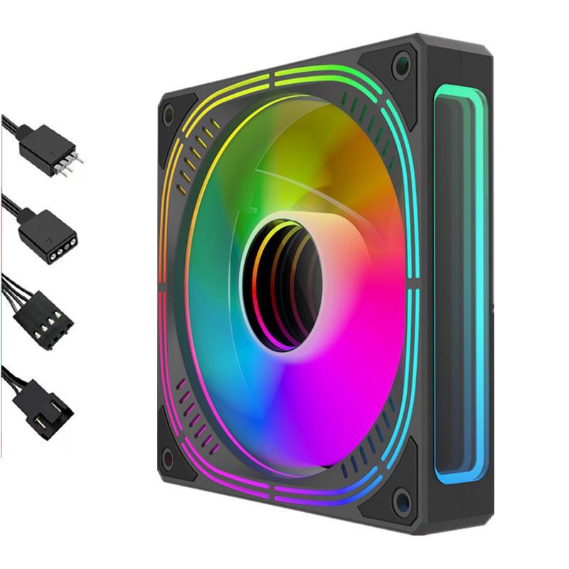 Бесшумный вентилятор охлаждения Prism 4Pro ARGB 12 см белого цвета с синхронным управлением температурой для настольных компьютеров