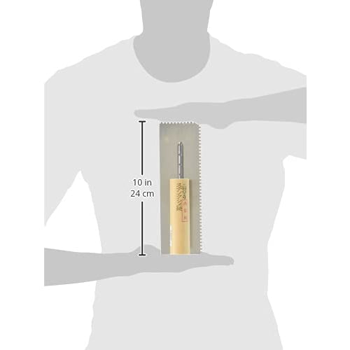 Tokyo Nishikan Stainless Steel Interior Comb Trowel, 65544, 240mm, 3mm Grit, Body: 6.8cm Deep, Body: 24cm High, Body: 7.5cm Wide, Silver