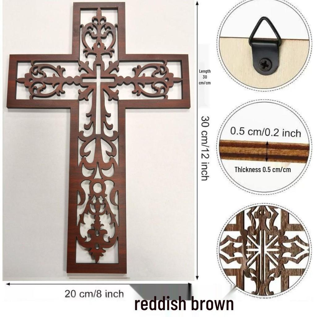 Wooden Cross Pendant: Creative Carved Prayer Ornament