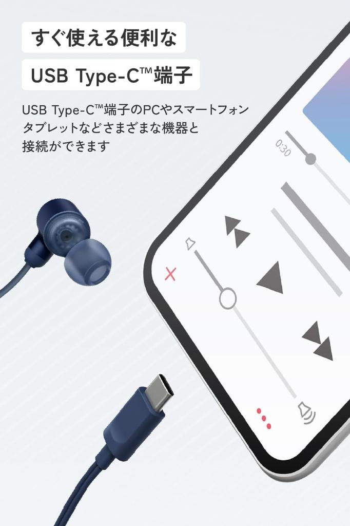 Проводные наушники JVC Kenwood Victor с микрофоном, чехол для переноски, USB-кабель Type C, белый HA-FR29UC-W, Hi-Res Type-C, 1,2 м HA-FR29UC